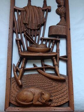 Burwood Wall Panel Comfy Rocking Chair & Sleeping Cat